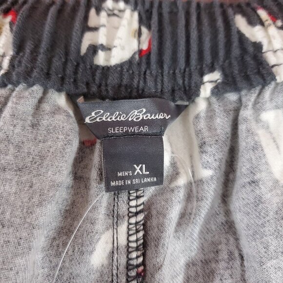 NWT Eddie Bauer Mens Size XL Mr Flannel Sleep Pants Yeti Christmas Hat Holiday - Picture 11 of 16